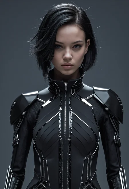 Techwear fashion Charlie Bowater princess,a young woman,1girl,<lora:Alexander McQueen-art deco:1>,Alexander McQueen art deco, . Futuristic, cyberpunk, urban, tactical, sleek, dark, highly detailed
