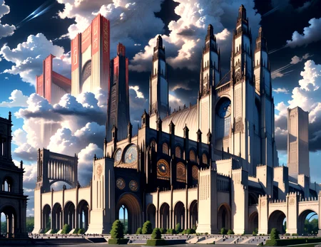 score_9, score_8_up, score_7_up,
<lora:Soviet_Gothic_(Architecture)_(SDXL)_(AD):0.8> Soviet Gothic, monumental architecture, architecture, city, cityscape, scenery, building, skyscraper,
8K, In'ei, chiaroscuro, rim lighting, perfect depth of field shot, beautiful, sharp focus, crisp details, subsurface scattering, idealized city, wide beautiful boulevards, busy city center, parks and manicured lawn areas, large parks, plazas, photographic fluffy anime clouds, made out of limestone, gothic style, photographic realism,
BREAK zPDXL, zPDXLxxx, <lora:wowifierXL:0.2> art by mooncryptowow <lora:sdxl_lightning_8step_lora:0.4> <lora:detailed_notrigger:0.5>