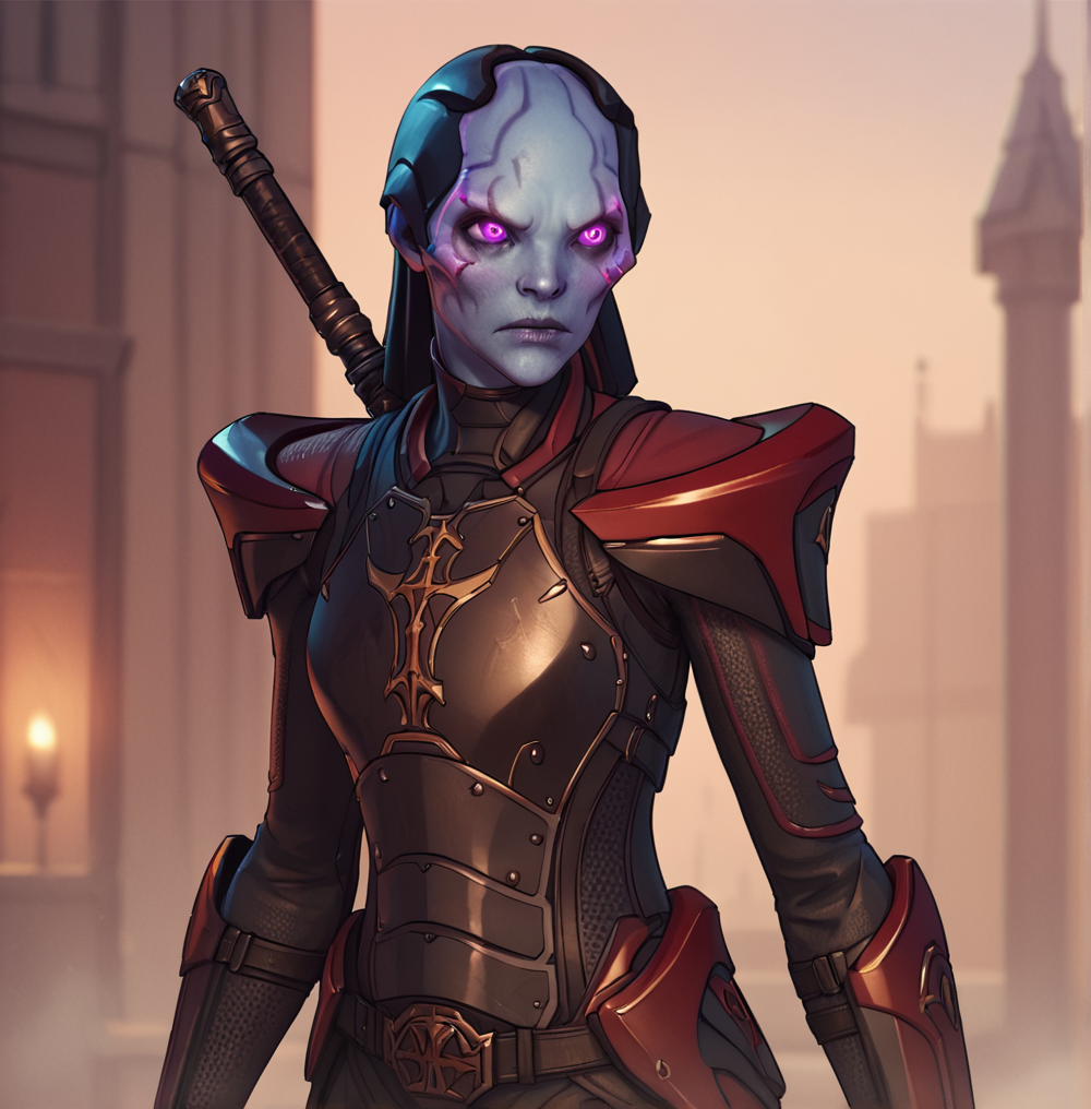 <lora:Chosen_Assassin_XCOM_2:1> chosen_assassin, blue skin, purple eyes, glowing eyes, armor, score_9, score_8_up, score_7_up, score_6_up, score_5_up, score_4_up