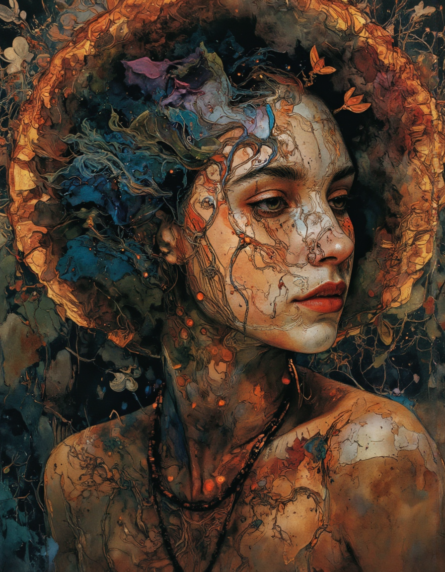 A highly detailed cinematic photography.
abstract Woman portrait, Serendipity, Sonorous, Ineffable, Quixotic, Resplendent, Petrichor, Ephemeral, Luminous, layered symbolic density,  enchanting, impressive, captivating, matserpiece, mesmerising.
Art by Harold Edgerton, Chris Cunningham, Giacomo Balla, George Christakis, Antonio Mora, Cyril Rolando.