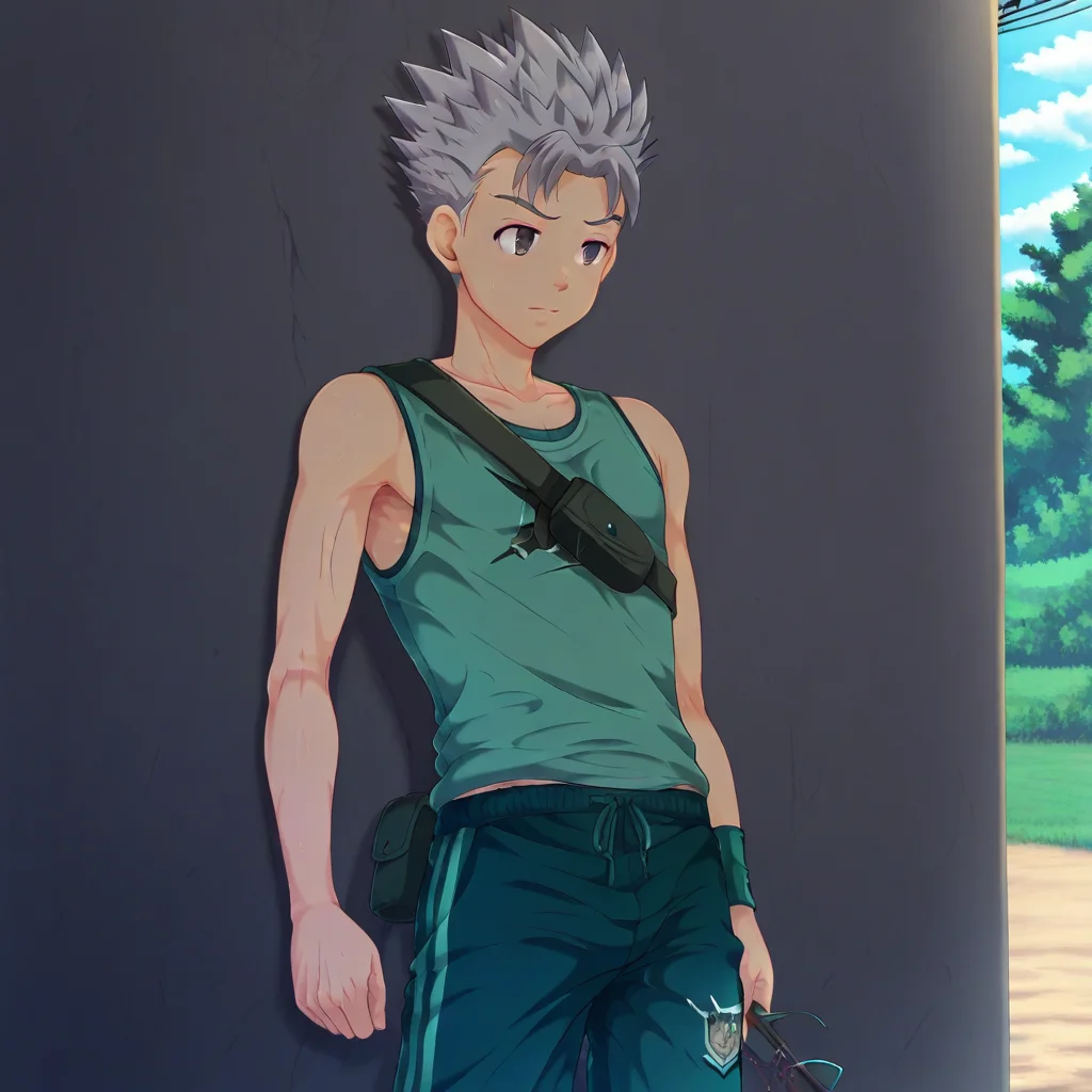 spiked hair, solo, GREY HAIR, short hair, male focus, 1boy, grey hair