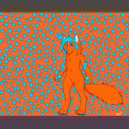 (Colin coyote), ((orange fur)), (cyan hair tuft, cyan tongue, cyan nose, cyan paw pads), five fingers, four toes, digitigrade, ((coyote)), (green and blue Eyes), anthro, ((masterpiece)), ((8k quality)), (detailed fur:1.2), AS-YoungerV2, (cinematic lighting)+, backlighting, (shaded)+, photorealistic, hyperrealistic, (young),  (8k resolution, 8k ultra detailed), HDR, (hyper realistic:1.1), (masterpiece:1.4), intricate, intricate sharp details, octane render, RAW Photo, Best quality, detailed shading, perfect lighting, dynamic lighting, ultradetailed, (Photorealistic:1.4). [by dagasi|ancesra:0.6], [by foxovh|personalami:1.1], [by einshelm|tom_fischbach],[by zackary911, by thebigslick], (solo), (body fur:1.1), (best quality) dramatic lighting, (detailed fluffy fur:1.1),((masterpiece)), ((8k quality)), (detailed fur:1.2), AS-YoungerV2, (cinematic lighting)+, backlighting, (shaded)+, photorealistic, hyperrealistic, (young), (8k resolution, 8k ultra detailed), HDR, (hyper realistic:1.1), (masterpiece:1.4), intricate, intricate sharp details, octane render, RAW Photo, Best quality, detailed shading, perfect lighting, dynamic lighting, ultradetailed, (Photorealistic:1.4). [by dagasi|ancesra:0.6], [by foxovh|personalami:1.1], [by einshelm|tom_fischbach],[by zackary911, by thebigslick], (solo), (body fur:1.1), (best quality) dramatic lighting, (detailed fluffy fur:1.1), (Colin coyote), ((orange fur)), (cyan hair tuft, cyan tongue, cyan nose, cyan paw pads), five fingers, four toes, digitigrade, ((coyote)), (green and blue Eyes)
