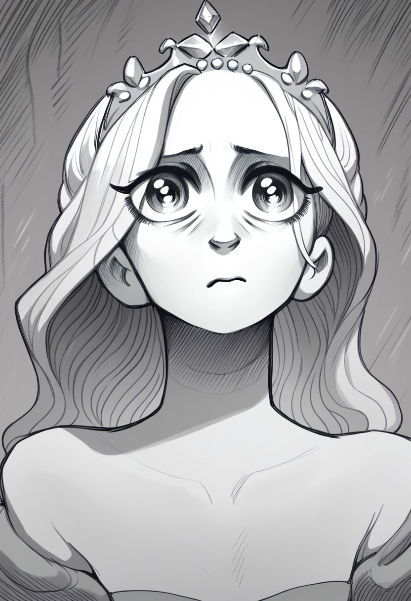 monochrome,greyscale,score_9, score_8_up, score_7_up, score_6_up, portrait,STPprincess,