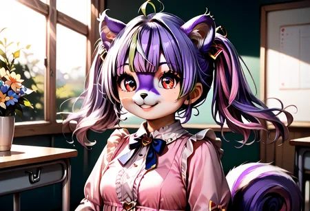 1girl,8K, best quality, best resolution,score_9,score_8_up,score_5_up,score_7_up,score_6_up,best quality,source_anime,Mauveko,pink dress,big eyes,detailed eyes,detailed face,BREAK,classroom background, pastel lighting effect,light beam,dynamic shot,
<lora:my_OC_No.01_Mauvekoã¢ã³:1>