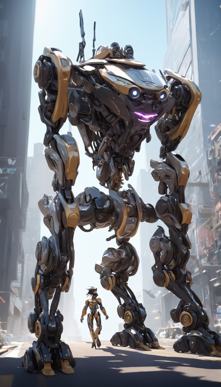 Cinematic scene, hero view, quadruped robot, action pose, detailed background, masterpiece, best quality, high quality, absurdres <lora:steampunk_xl_v1:1>