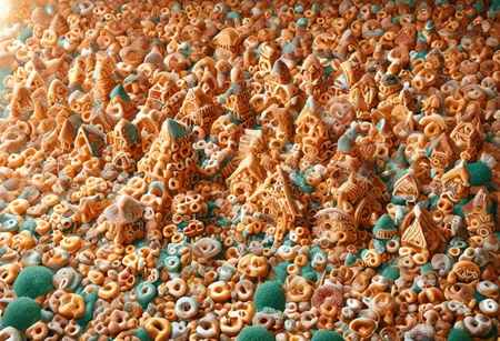 d0nu71f13d, made of doughnuts, Honeycomb Morph, honeycomb, Cliff House