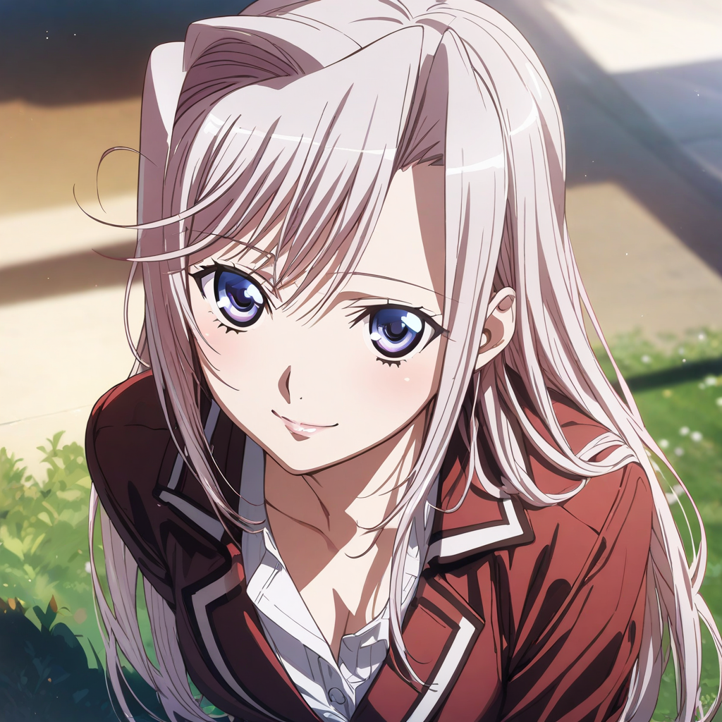 charlotte_hazelrink, 1girl, solo, pink hair, blue eyes, school uniform, white shirt, red jacket, black skirt, black pantyhose, cowboy shot, looking at viewer, smile, closed lips,  <lora:XL-Charlotte_Hazelrink(AnimeVer):1>, (masterpiece),(best quality),(ultra-detailed),(best illustration),(best shadow),(absurdres),(detailed background),(very aesthetic),