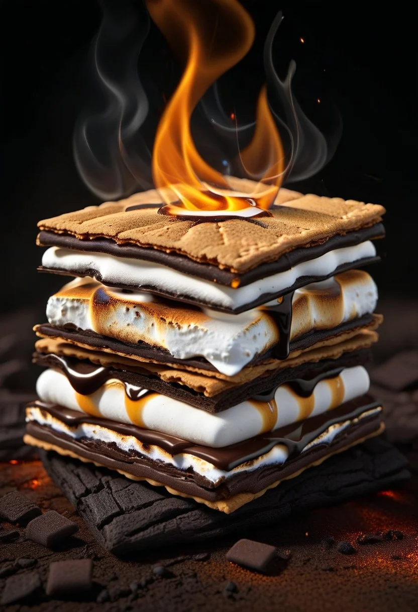high quality, high resolution, extremely detailed, HavvoricFireDarkstyle smore,