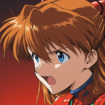 1girl, 
Asuka Langley Soryu, Neon Genesis Evangelion
official style, 
from side ,
excited 
dramatic  pose, 
 <lora:DarkfireWeeb4:1>