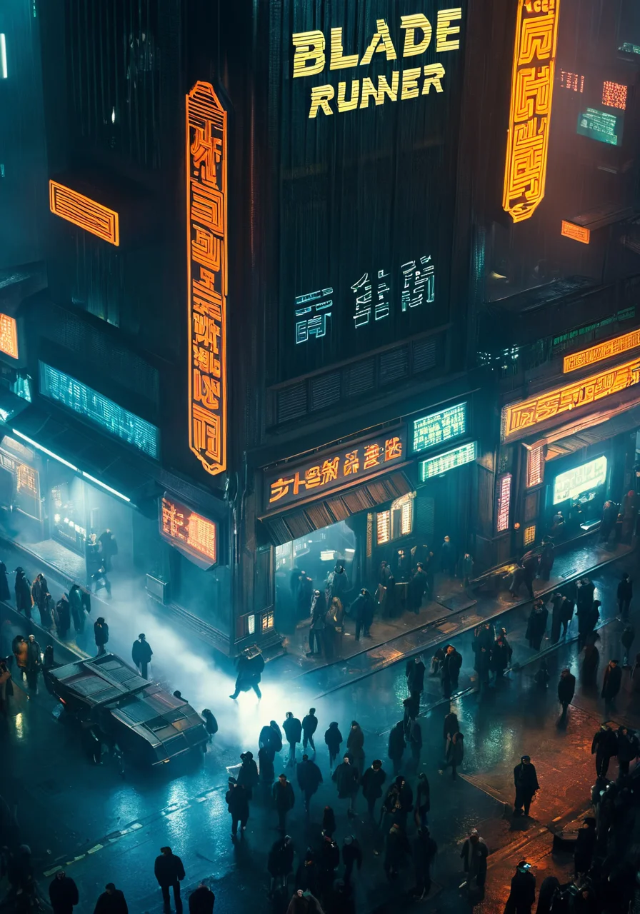 a photo of a group of people in Blade Runner, <lora:wisosdxl:0.8>, wisosdxl, best quality, masterpiece, isometric scene
