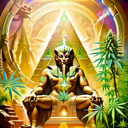 Apophis the Undying smoking jointz in front of the Stargate. marijuana plant