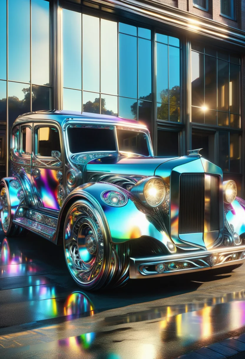 hyper detailed masterpiece, dynamic, awesome quality, DonMSt33lM4g1cXL large Conveyance, anti-glare mirrors, window tint, titanium, clunky, iridescent hue, <lora:DonMSt33lM4g1cXL-v1.1-000008:1>