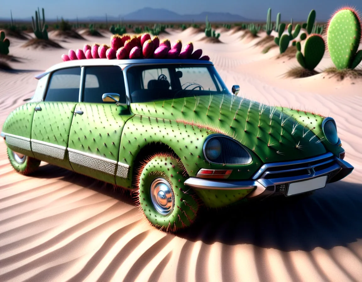 	citroen ds, desert, sand, lizard
, Prickly Pear Style