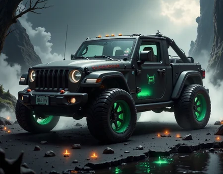 a photo of a sifiJeep Gladiator, in the style of hall0w33n
