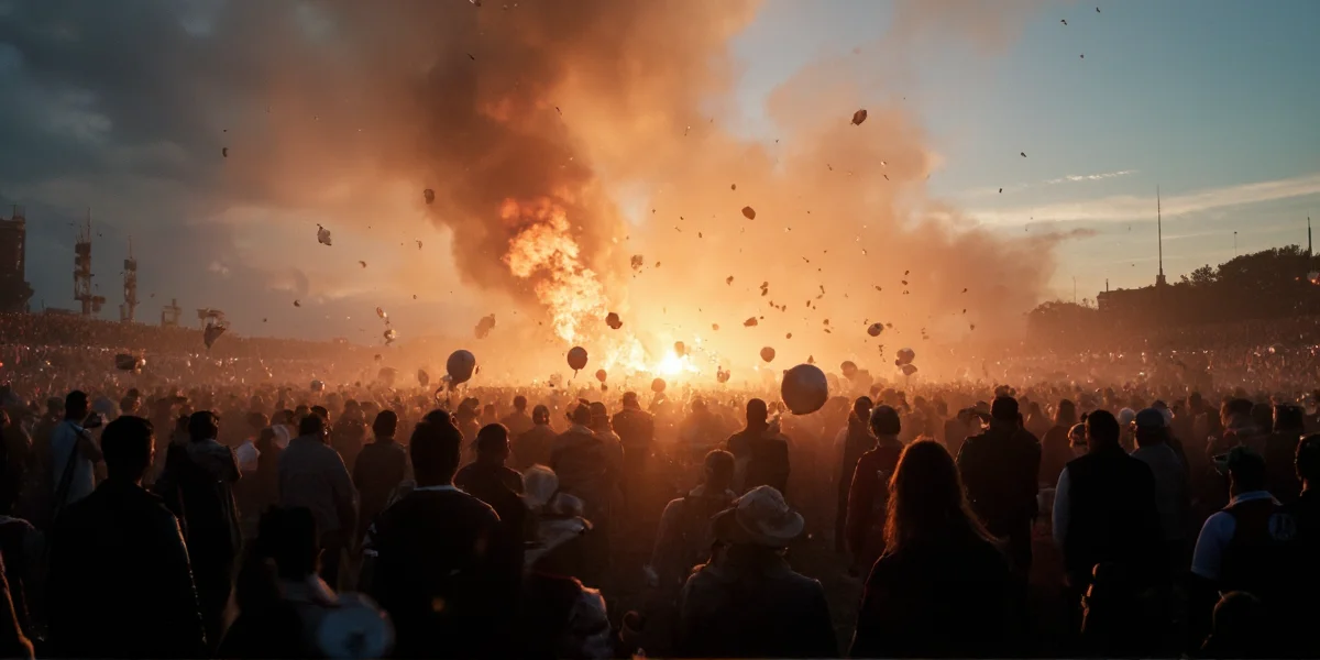 8k, 4k, ultra high definition and ultra realistic and ultra high quality photo of something dramatic with a crowd of people.