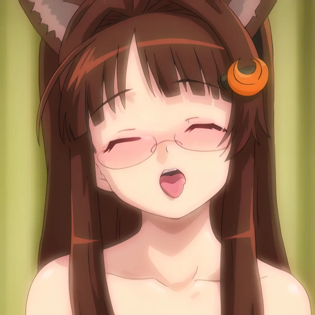 tongue out, tsuji suzuran, closed eyes