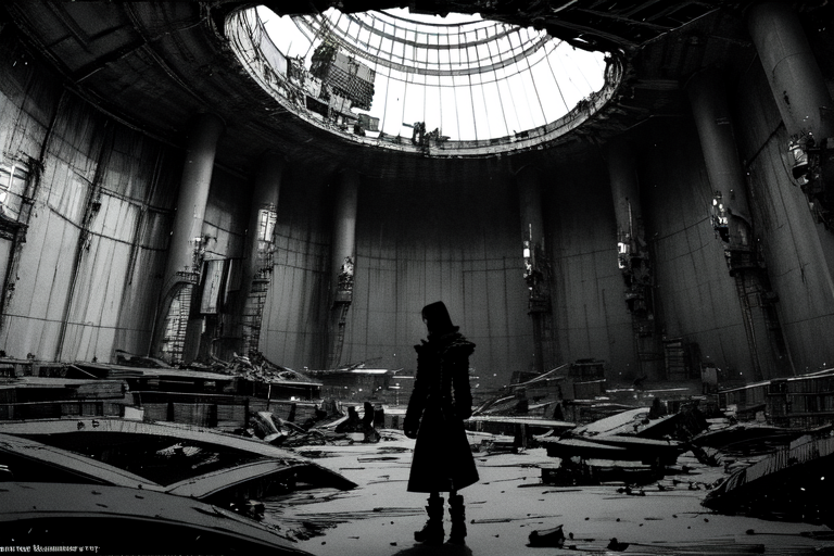 highly insanely detailed, masterpiece, top quality, best quality, highres, 4k, 8k, RAW photo, (very aesthetic, beautiful and aesthetic),  
tsutomu nihei,nihei_tsutomu,blame!,blame gakuen!,abara,TNstyle,sidonia_no_kishi,(tower,hangar,megastructure in background,stairs,tunnel,lab,giant room),drainpipe,cables,tubes,industrial pipes,buildings,clouds,lantern,star \(sky\),starry sky,air conditioner,light particles,dome,bones,ventilation fan,ventilation shaft,bridge,wire,dark sky,black sky,walkway,fence,tentacles,smoke,foggy,mist,toha heavy industries,letterboxed,flock,open space,vast scenery,perspective,cyberpunk,dark background,no human,decrepit,science fiction, 
<lora:ABARA:0.7>, 
(1girl:1.3), 
solo focus, 
The messy room filled with super cluttered plants and super cluttered books,âââ