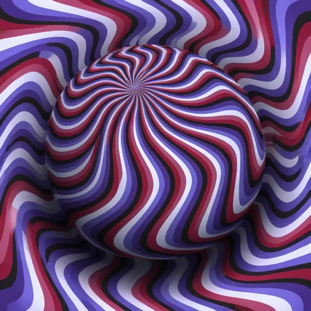 Optical illusion, opti, illusion, (no humans:0.90), (purple background:0.72), (abstract:0.36), ball, red theme, blue theme, black and white lines, zig zag, moving, spinning. spiral <lora:Optical_Illusion_XL-KK:1>