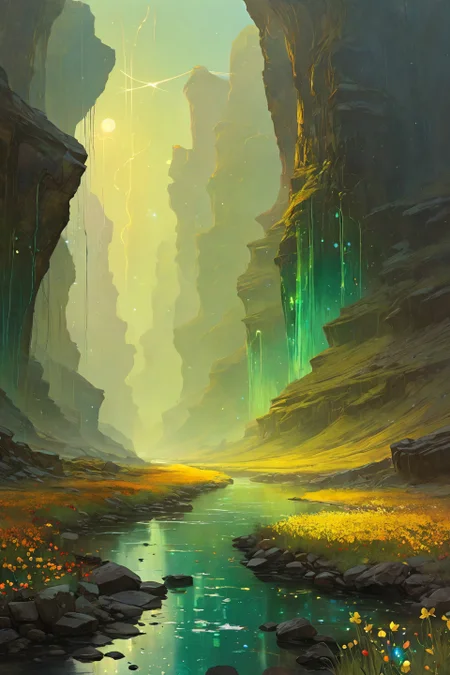 Landscape,Landscape creator,A Crack in Realityto other world, A glowing meadow where flowers hum with energy river of molten glass, star nurseries visible in daylight, Colonies of carnivorous orchids digesting light spectra, solstices emitting gravitational sonar pulses, electromagnetic rains aligning iron sands into spirals, Art painting by Jeremy Lipking and Akira Toriyama and John Atkinson Grimshaw, featured on Maciej Kuciara,,
<lora:extremely_detailed:0.7> extremely detailed ,
<lora:add-detail-xl:0.7>,
<lora:softdigital2x2:0.15>,
<lora:EpicF4nta5yXL:0.3>,, Magic realism painting art style, surreal compositions, vibrant colors, blurs the line between reality and fantasy