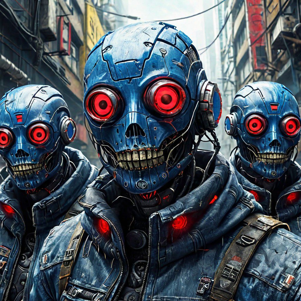 cyberpunk gigagachad dystopia featuring an army of cybernetically enhanced gigachads with bionic enhancements wearing blue jeans,masterpiecem,epic,cinematic film still