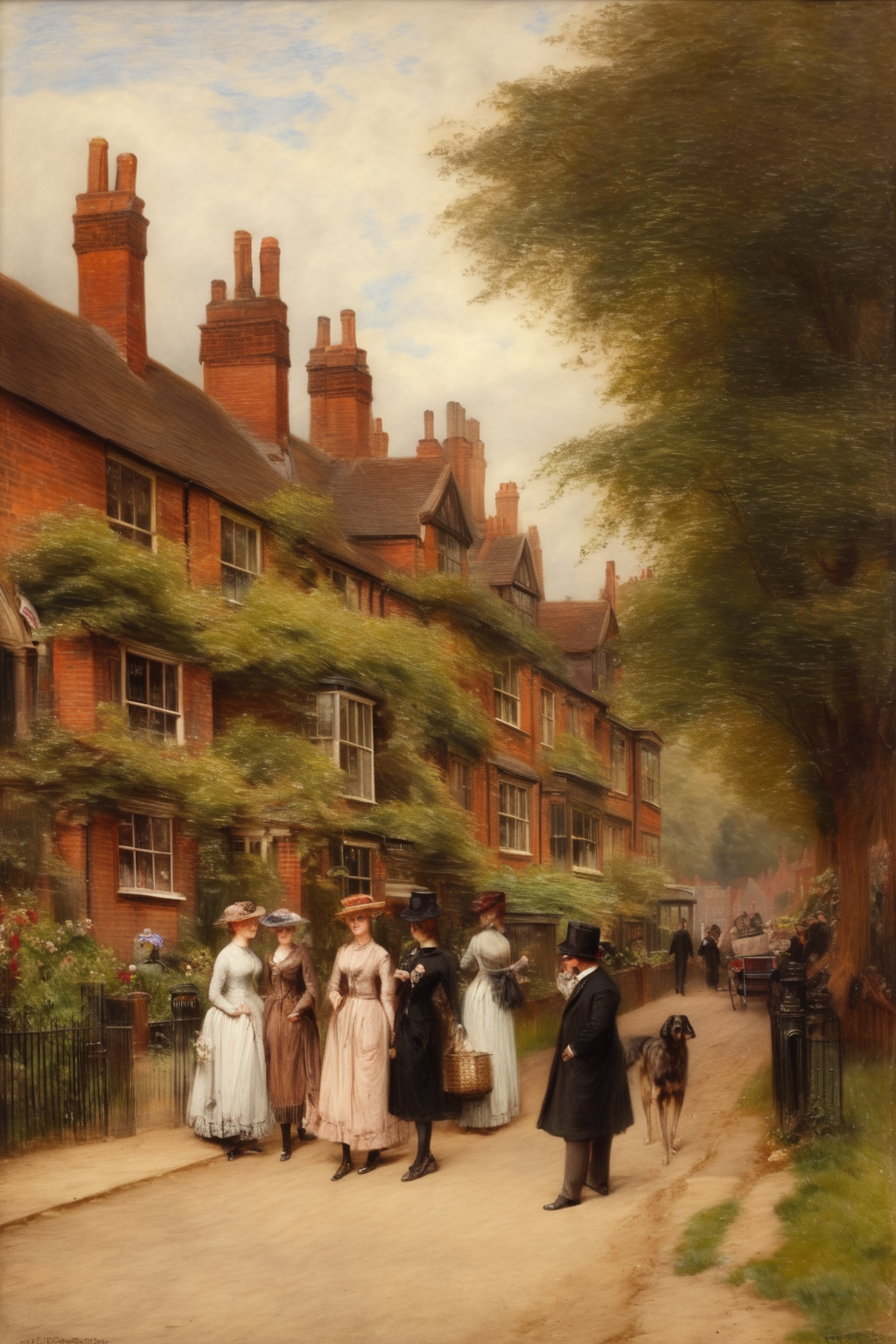 <lora:Alfred Augustus Glendening style:1>Alfred Augustus Glendening style - Hampstead big picture from begin of 19th century