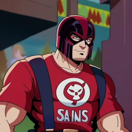 score_9, score_8_up, score_7_up, source_cartoon, Comistyle, art by John Byrne and Jim Lee <lora:ComicsPonyXL_V2:1>, anime coloring, flat color, cel shading, cel shaded, 2d,
Marvel Cel-Shade Style, <lora:xmen_celshadePonyXL:0.8>
cinematic film still of cinematic film still of
<lora:The Suicide Squad style:1>
Christopher Smith Peacemaker a man in a helmet and a red shirt,solo,looking at viewer,simple background,1boy,closed mouth,male focus,mask,helmet,blackfocus,outdoors,blurry,blurry background,facial hair,t-shirt,yellow shirt,realistic,stubble,print shirt ,movie themed, sharp, detailed, epic photography, artistic, dramatic light, cinematic style, film style, The Suicide Squad style, shallow depth of field, vignette, highly detailed, high budget, bokeh, cinemascope, moody, epic, gorgeous, film grain, grainy, (((gritty))), war movie,