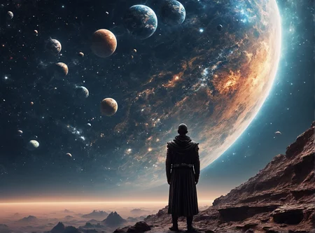It is a being made of billions of tiny gemstones; he resembles either a woman or a man.
This being is called Rendomriin.
Rendomriin is extremely powerful, proud, and arrogant, but it is also fair and impartial.
it is currently watching a magical planet from space, wondering whether or not to destroy it. view from space, deep space scenery, side view, in the picture described Rendomriin watching a planet from space.
<lora:FC Flux Perfect Busts:1.7> <lora:extremely_detailed:1.9> <lora:å·¨ç¥_FLUX_lora_v1:1.8> <lora:Realistic-Fantasy-style_flux1D_LOREVER:1.4> <lora:spacemerge1:1> <lora:ymnmpi196a29e8950n39e6:1.6>
