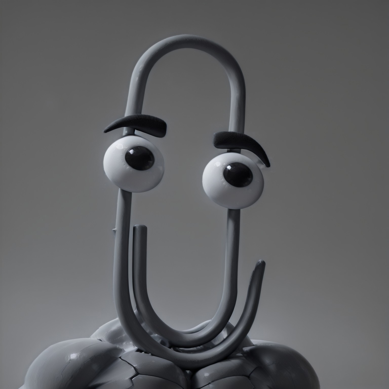 gigachad, black and white, monochrome,close-up, cl1ppy, pokemon (creature), masterpiece, best quality, newest, absurdres, highres, very aesthetic,