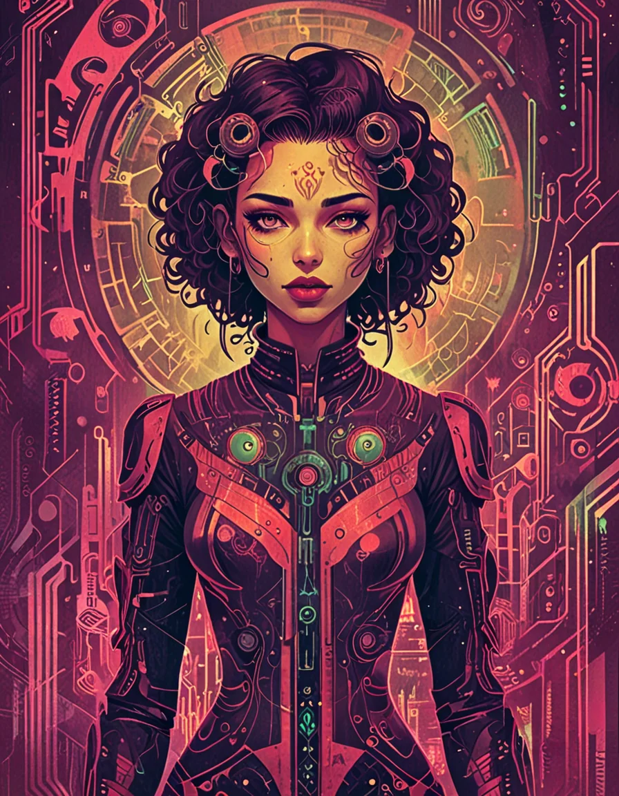 cyberpunk woman naive art novuschroma15 style <lora:novuschroma15 style:0.85> <lora:sdxl_lightning_8step_lora:1>