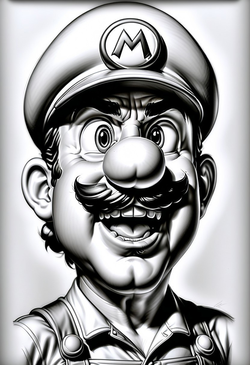 super mario made out of Jed-Pen  ,    <lora:PencilDrawingStyle:0.7>