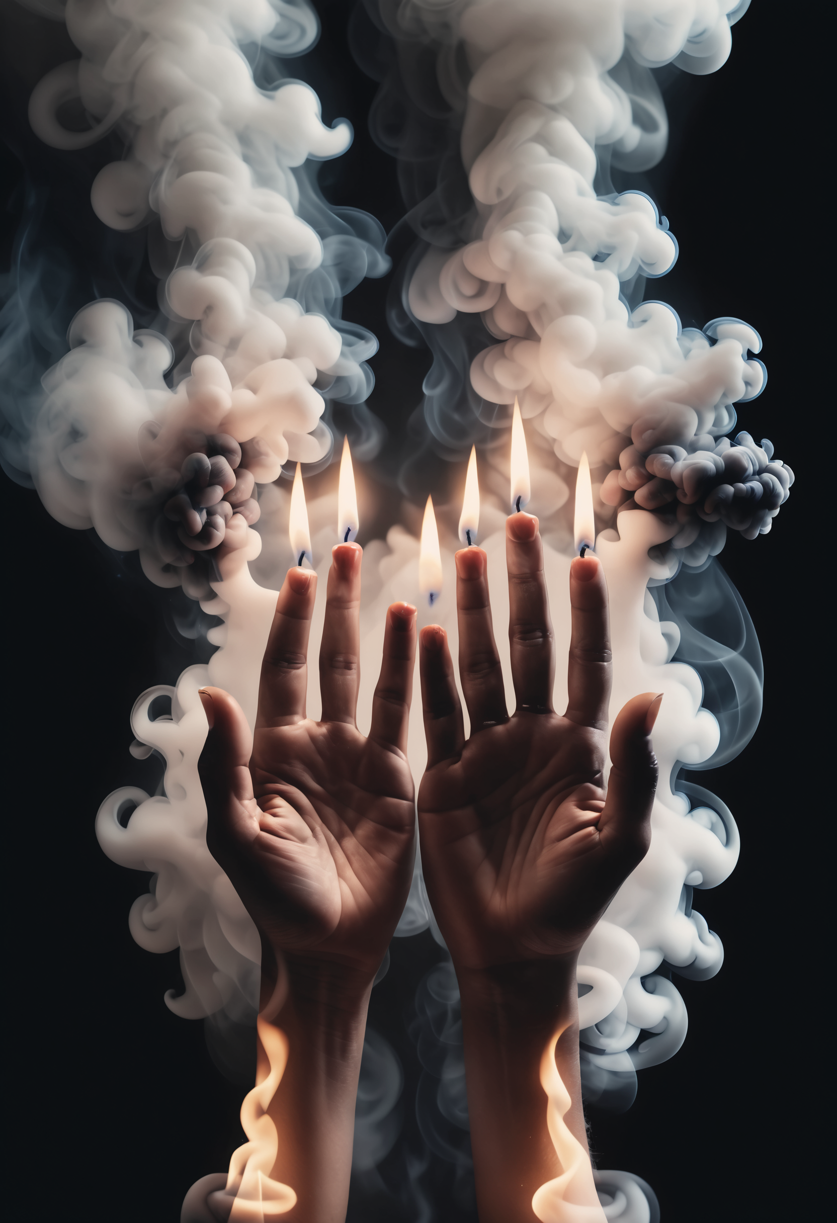 1hand, fingers as candles, surrounded by smoke
<lora:dvr-smk-sdxl:1>