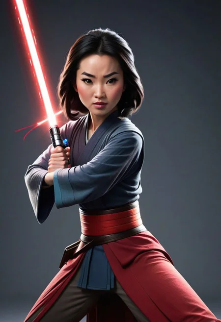 Mulan with a lightsaber