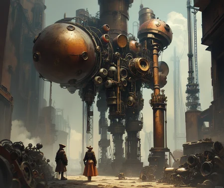 score_9, score_8_up, score_7_up, score_6_up,score_5_up, steampunk-inspired mechanical knight standing in a vintage, industrial arena filled with gears and steam, highly detailed, gritty, cinematic <lora:ponys-dream:.9>