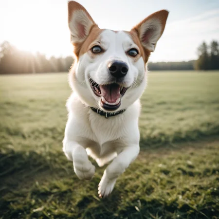 cinematic film still photo, happy dog <lora:Meme_soph-PhotoBombv2-SDXL:1>, cfb, field running . shallow depth of field, vignette, highly detailed, high budget, bokeh, cinemascope, moody, epic, gorgeous, film grain, grainy
