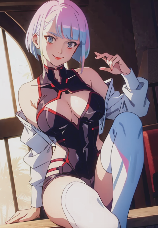<lora:cyberpunk_edgerunners:0.6>, Lucy, smile, seductive