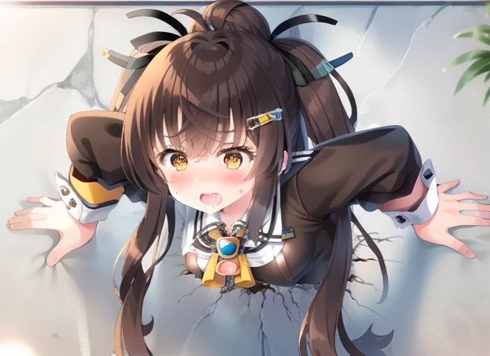 solo, girl, Trapped_In_Wall, stuck in wall, <lora:Trapped_In_WallV2:1> DreamArtistBADHAND