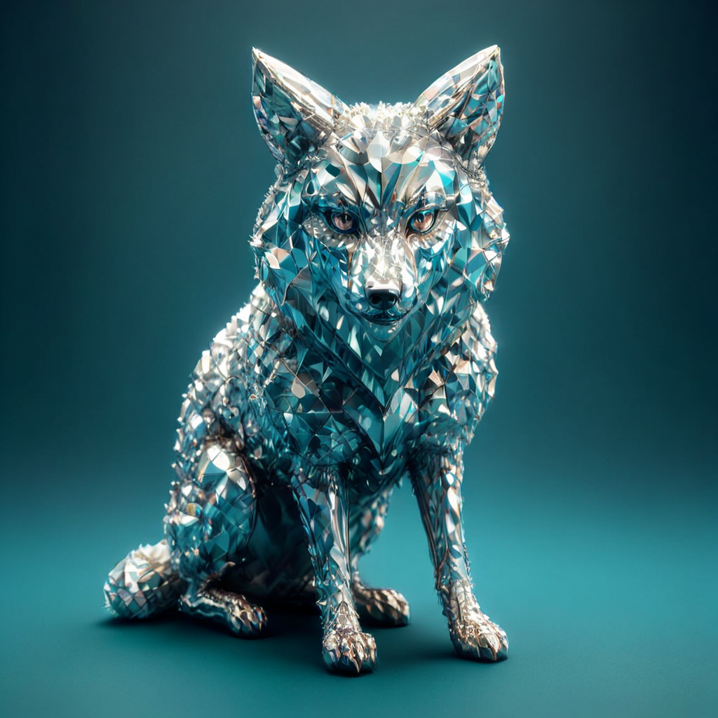 a wolf, diam0nd<lora:diam0nd:1.2>