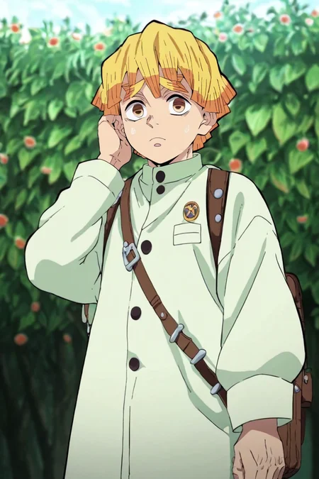 score_9, score_8_up, score_7_up, score_6_up, score_5_up, score_4_up, BREAK source_anime, anime screencap, , official style, , , depth of field, 1boy, solo, male focus, <lora:zenitsu_agatsuma_pony:0.94>, zenitsu_agatsuma, blonde hair, yellow eyes, short hair, bangs, thick eyebrows, , fairy tale costume, world war 1, , <lora:sdxl_lightning_8step_lora:1>