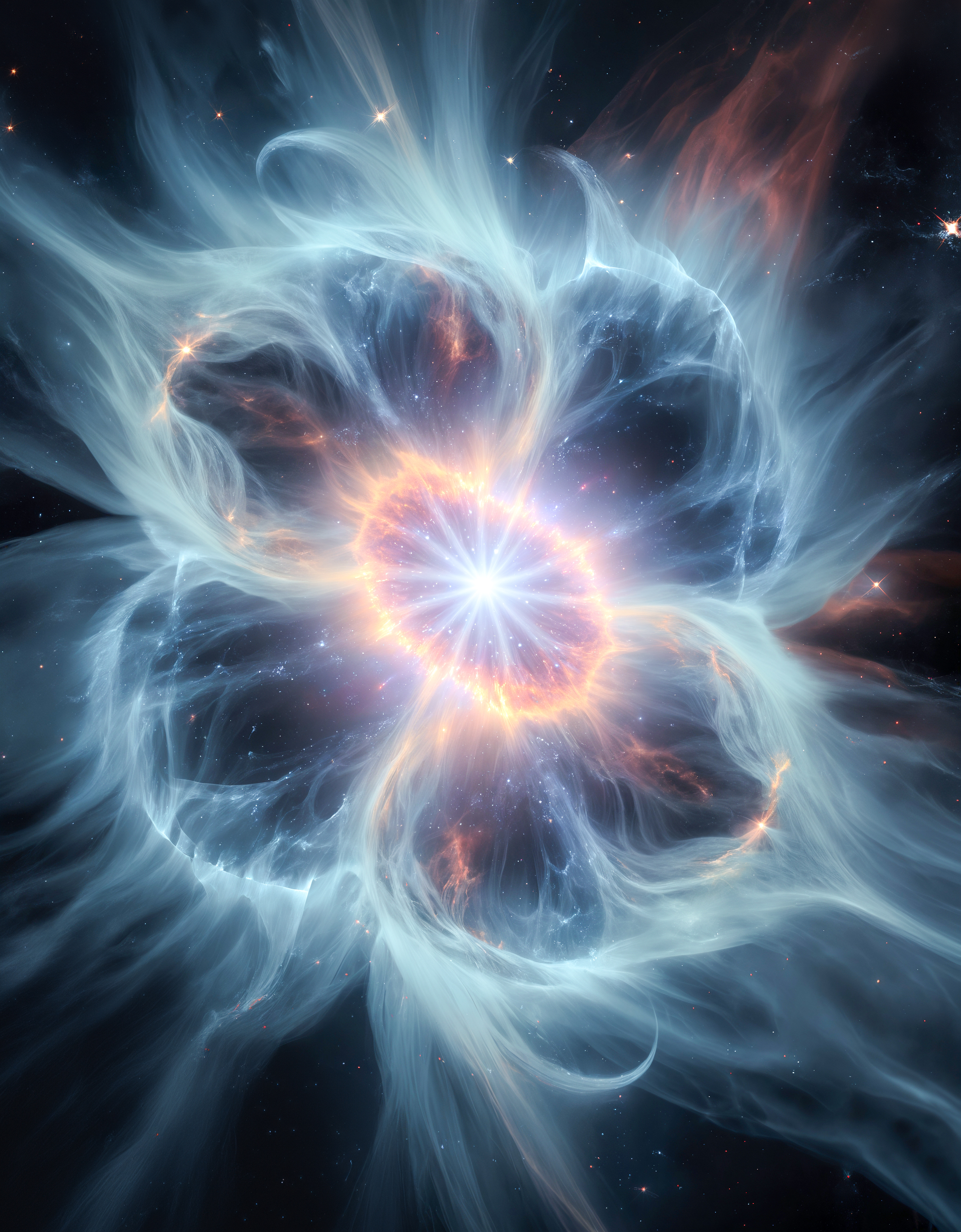 (a supernova) in space around a nebula, space, nebula, ectoplasm, translucent, chaos, (cosmic horror:1.3), dreamlike, intricate details, sharp focus, photography, photorealism, photorealistic, 8k, soft focus, volumetric light, (intricate details), (hyperdetailed), 8k hdr, high detailed, lot of details, high quality, soft cinematic light, dramatic atmosphere, atmospheric perspective,