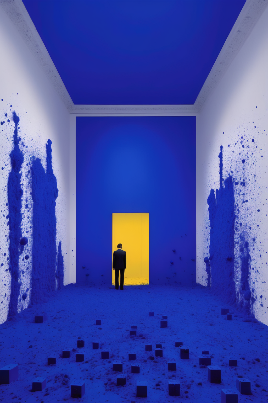 <lora:Yves Klein Style:1>Yves Klein Style - liminal space roschack dream
