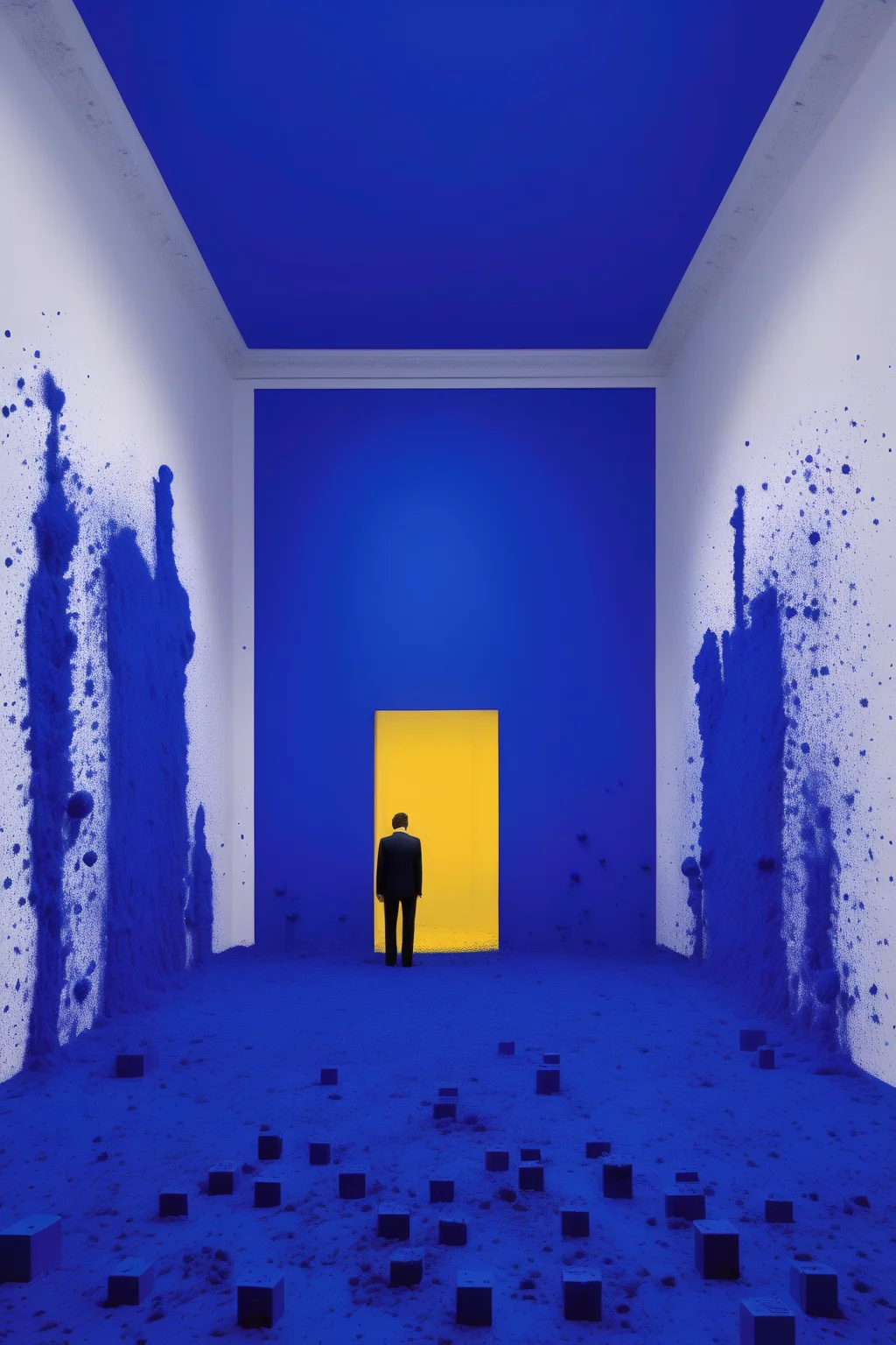 <lora:Yves Klein Style:1>Yves Klein Style - liminal space roschack dream