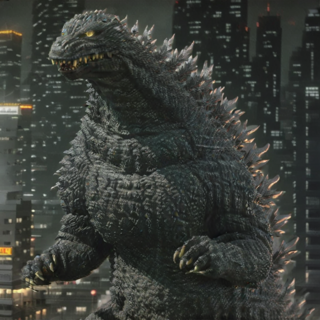 score_9_up,no humans,kaijuu,claws,city,solo,sharp teeth,open mouth,yellow eyes,looking at viewer,gigantic monster,monster,realistic,tail,blurry,blurry background,lateral pose,