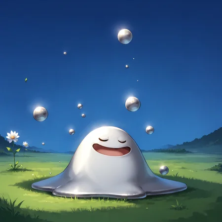 score_9,score_8_up,score_7_up,super detailed,extreme detailed,zPDXL,source anime BREAK no humans,no_legs,nature,field,night,hagurin,:D,closed eyes,happy,<lora:hagurin-v2-pony:0.7>,