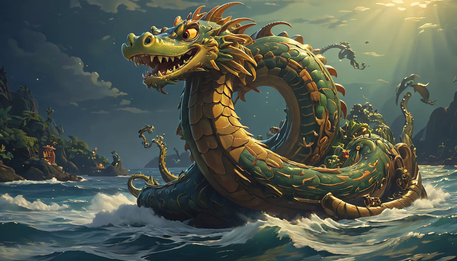 Positiv Clip L
4k images that appeal to children, award-winning, professional, highly detailed, cartoon style, UPA cartoon style . 1950s limited animation, flat graphic style, stylized designs, energetic, A colossal sea serpent that dwells in the darkest depths of the ocean, feared for its immense power and ancient wisdom.
Positive Clip G
4k images that appeal to children, award-winning, professional, highly detailed, cartoon style, UPA cartoon style . 1950s limited animation, flat graphic style, stylized designs, energetic, A colossal sea serpent that dwells in the darkest depths of the ocean, feared for its immense power and ancient wisdom., in the background
---------
