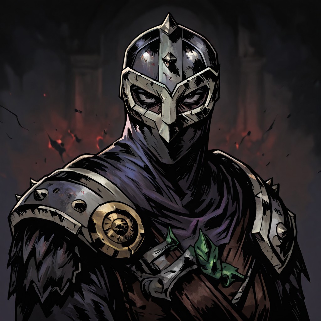 masterpiece, best quality, newest, absurdres, highres, DDstyle, official style, TTCSV1.0, black eyes, shaded eyes, 
1boy, DDBH-V1.1, helmet, armor, shoulder armor, spikes,