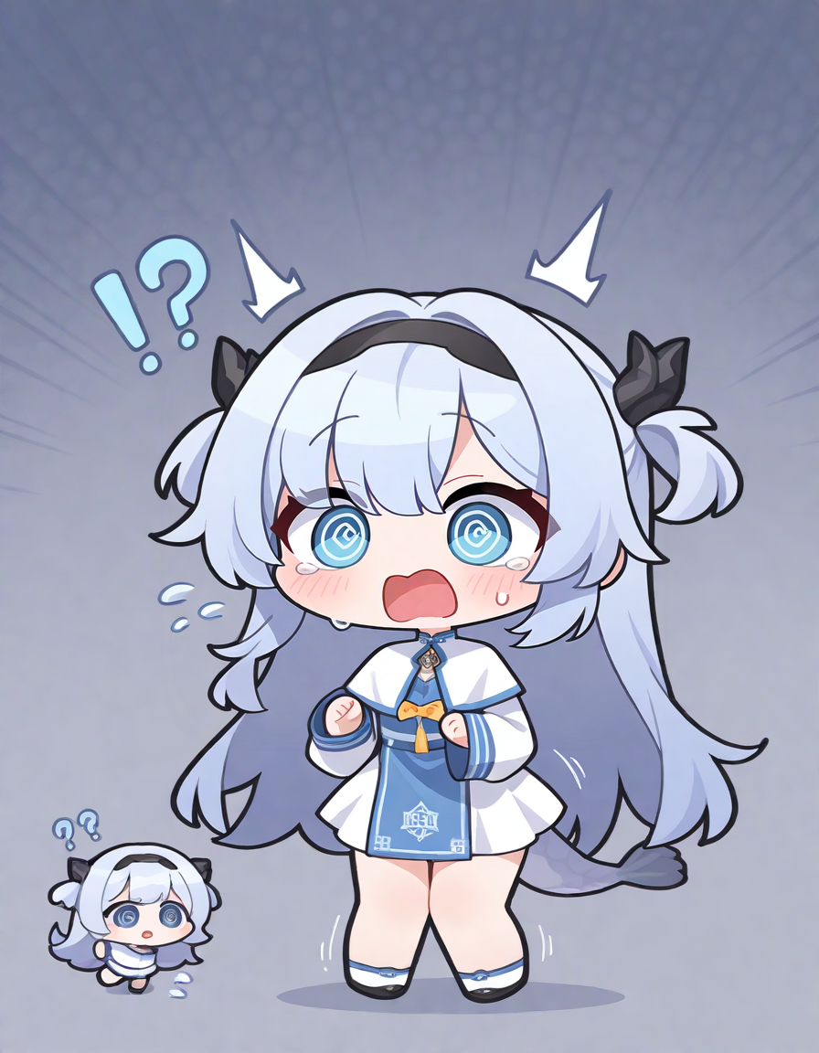 1girl, solo, longwu, longwu\(xinchun\), @_@, confused,surprise, !?, 
chibi, very awa, masterpiece, best quality, amazing quality, absurd res, hi res, highres, <lora:ER_SD:1> <lora:longwu:1>