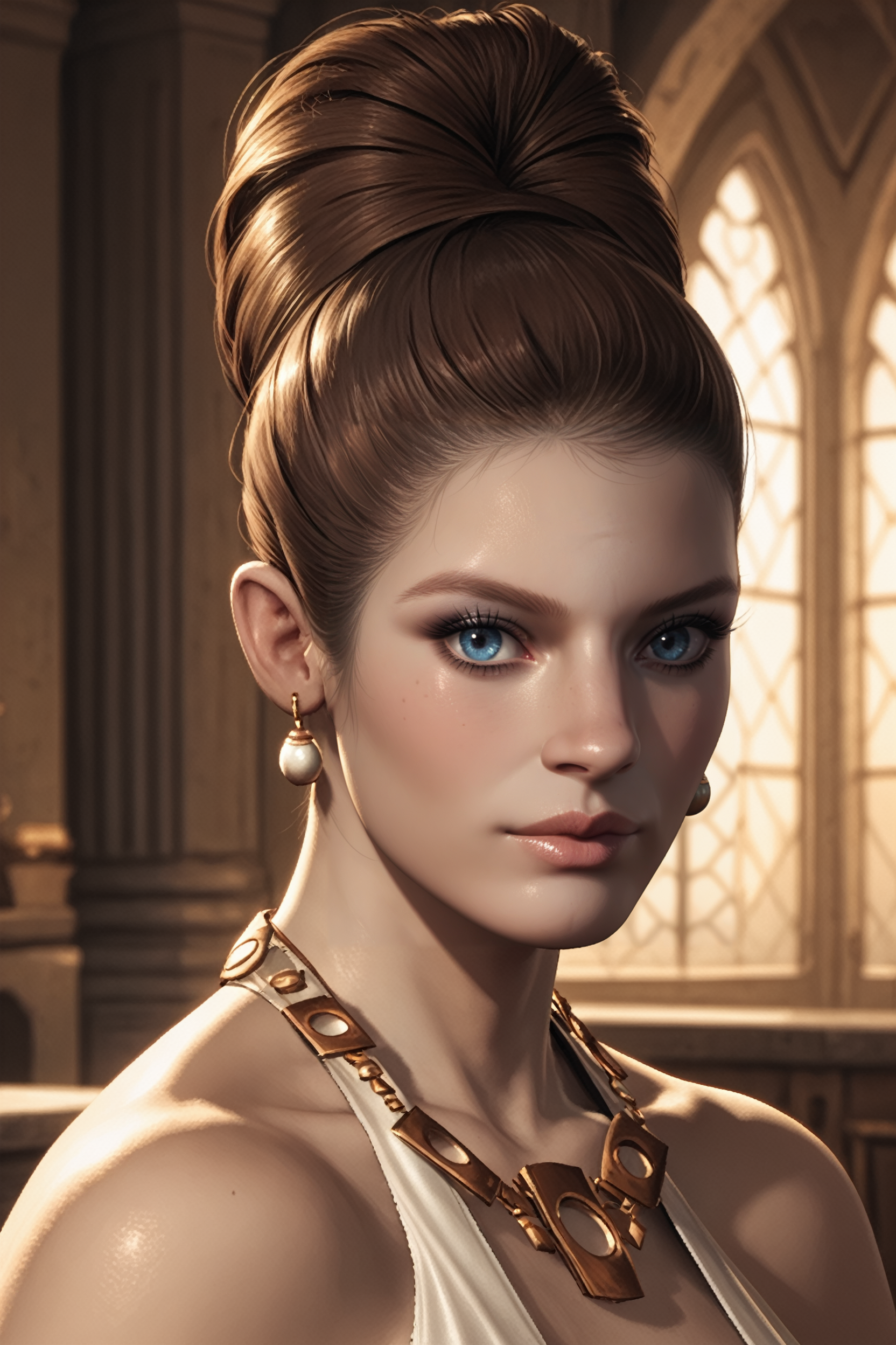 score_9, score_8_up, score_7_up, score_6_up
<lora:RE5Excella:0.8>
RE5Excella, 1girl, brown hair, blue eyes, hair updo, looking at viewer, portrait