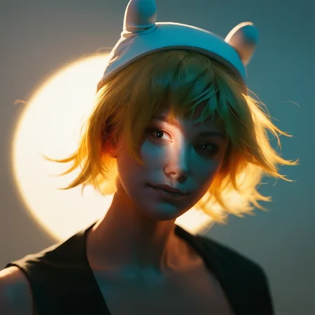 score_9, score_8_up, score_7_up,  <lora:f1nn4:1> f1nn4,1boy,finn the human,adventure time,solo,portrait,smile,   <lora:43stl1ght1ngXLP2:1> 43stl1ght1ng, low light, dramatic lighting, darkness,eye lighting,hat,blonde hair,short hair