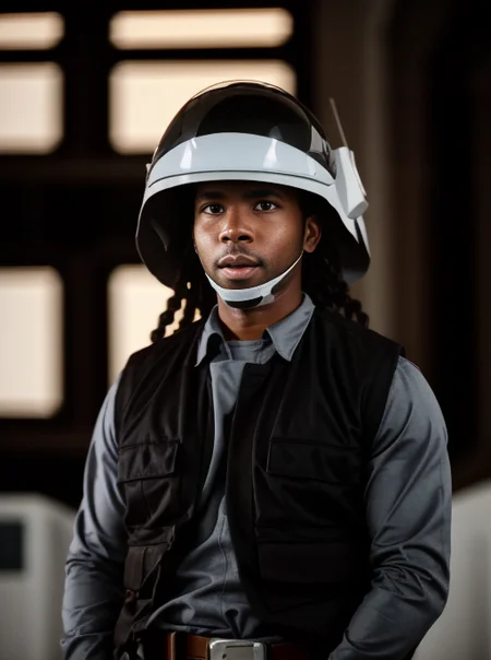 1man, ((black man)) in rebel trooper uniform <lora:rebeltrooperv01:1>in airforce hangar,very long hair, RAW photo, 8k uhd, dslr, soft lighting, high quality, film grain, Fujifilm XT3