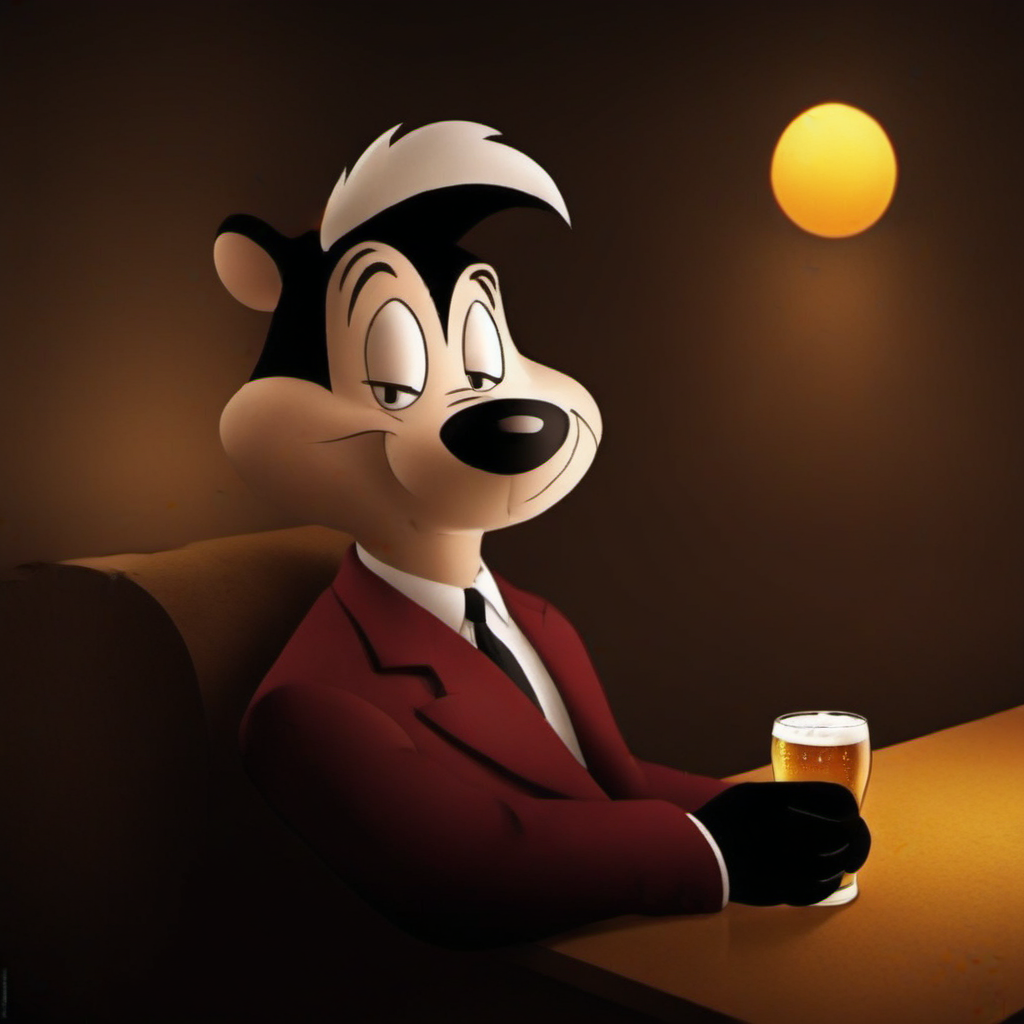cinematic photo a cartoon character having a beer in a pub <lora:Pepe1024:0.8> . 35mm photograph, film, bokeh, professional, 4k, highly detailed